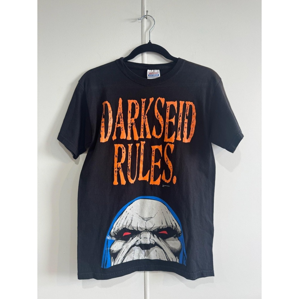 VTG Darkseid Rules Shirt Mens Small Black Hanes DC Comics Graphic‎ Tee T-Shirt